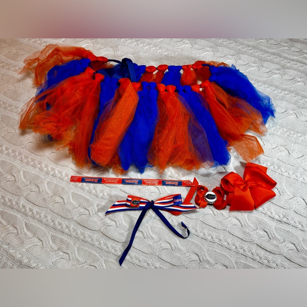 Florida Gators Orange and Blue Tutu with Matching Hair Accessories #1607